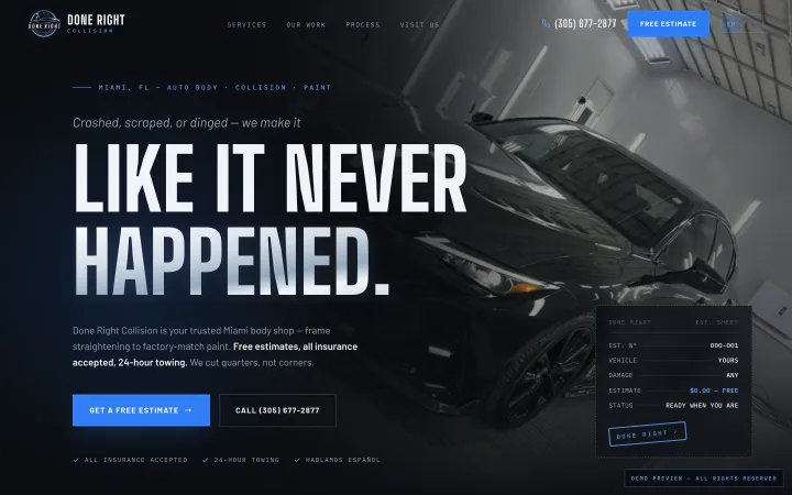 The Done Right Collision page