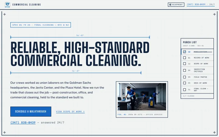 The SNT Commercial Cleaning page